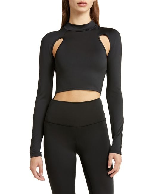 Alo Yoga Airlift Cutout Crop Top in Black | Lyst