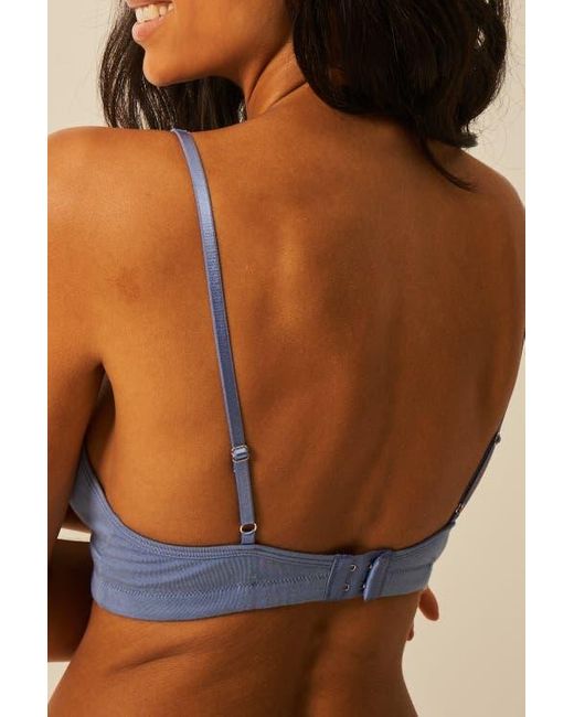 Stripe & Stare Blue The Lace Plunge & High Rise Knicker Set