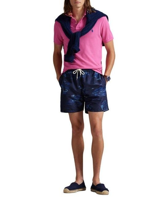Polo Ralph Lauren Blue Traveler Classic Swim Trunks for men
