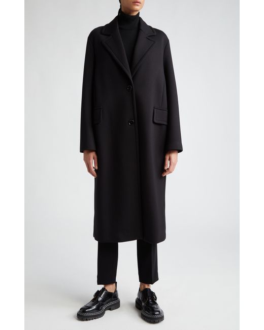 Max Mara Black Radice Bonded Stretch Jersey Coat