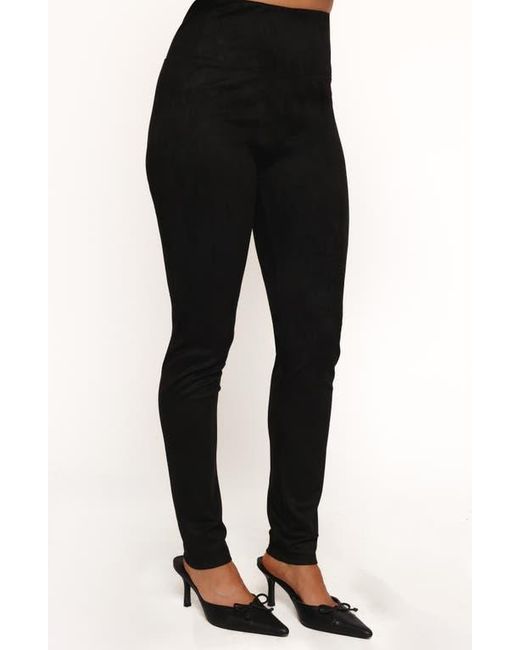 Petal & Pup Women's Black Carolyn Faux Suede Leggings