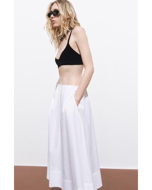 Mango Purple Flared Cotton Midi Skirt
