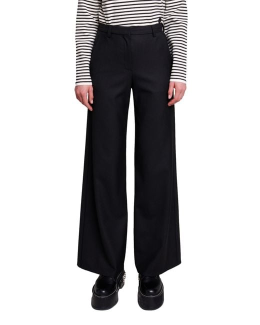 Maje Black Flared Trousers
