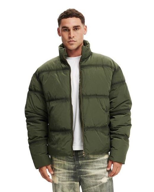 Cotton On Green Puffer Jacket for men