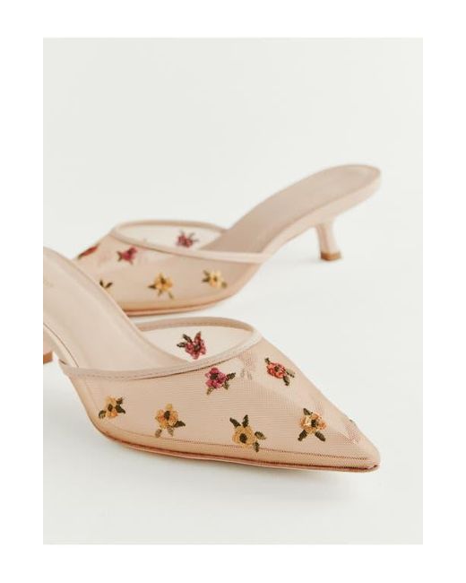 Reformation Natural Wilda Pointed Toe Kitten Mule