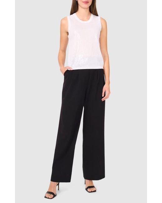 Halogen® White Sequin Detail Sleeveless Sweater