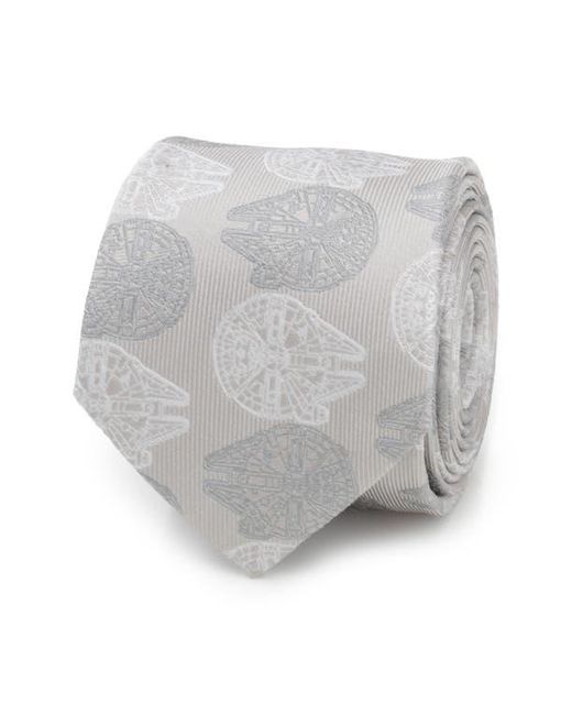 Cufflinks Inc. White X Star Wars Millennium Falcon Silk Tie for men