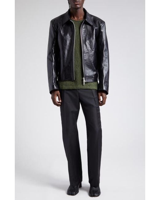 Our Legacy Black Boxy Mini Leather Jacket for men