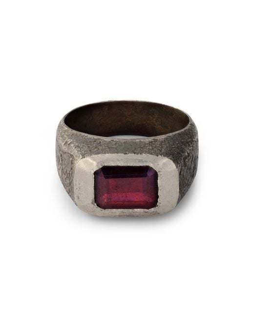 EX-A STUDIO Black Mbf-G02 Ring & Garnet Ring