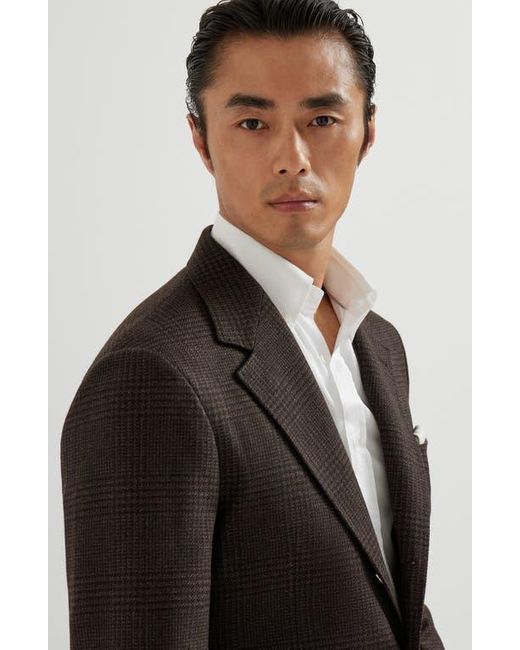 Brunello Cucinelli Black Prince Of Wales Cavallo Blazer for men