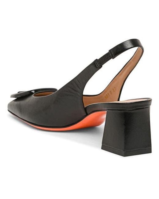 Santoni Metallic Mid-Heel Slingback