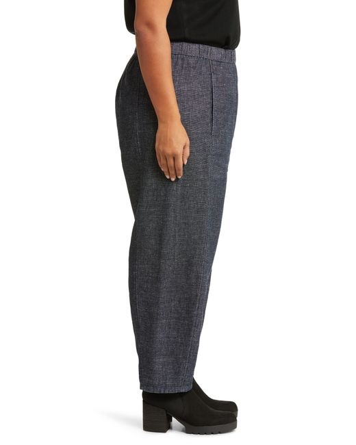 Eileen Fisher Black Lantern Hemp & Organic Cotton Ankle Pants