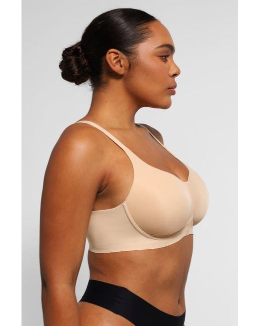 Shapellx Brown Wireless Front-Hook Back Smooth Bra