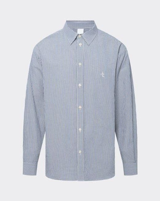 le PERE Blue Poplin Button Down Shirt for men