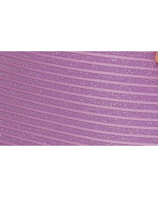 Becca Purple Celeste Sparkle Cutout Rib One-piece Swimsuit