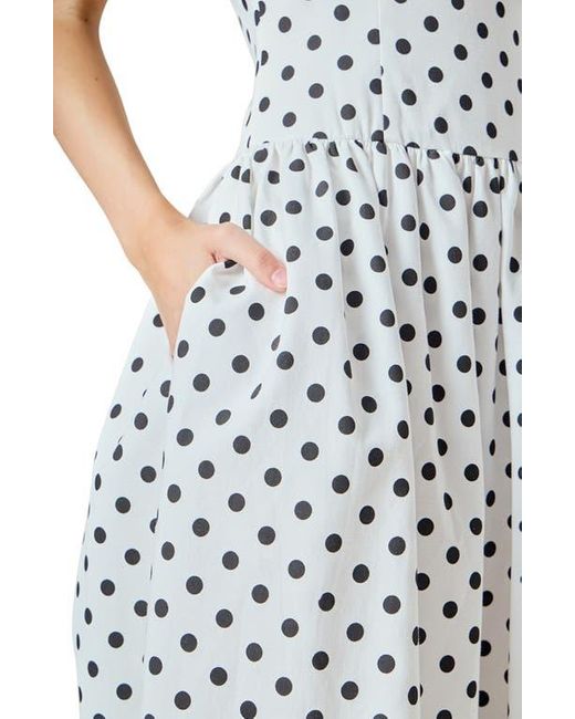 Endless Rose Blue Polka Dot Strapless A-Line Dress
