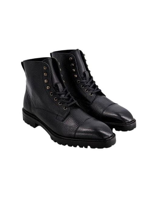 Anthony Veer Black Pembroke Cap-Toe Boot for men