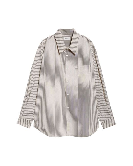 Lemaire Gray The Double Pocket Relaxed Fit Stripe Button-up Shirt for men