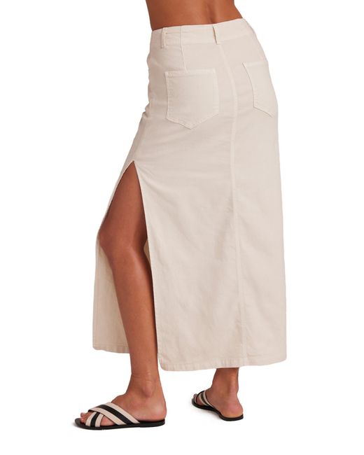 Bella Dahl Natural Indigo Side Slit Linen Blend Maxi Skirt