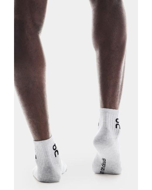 On Shoes White Assorted 3-Pack Logo Quarter Socks
