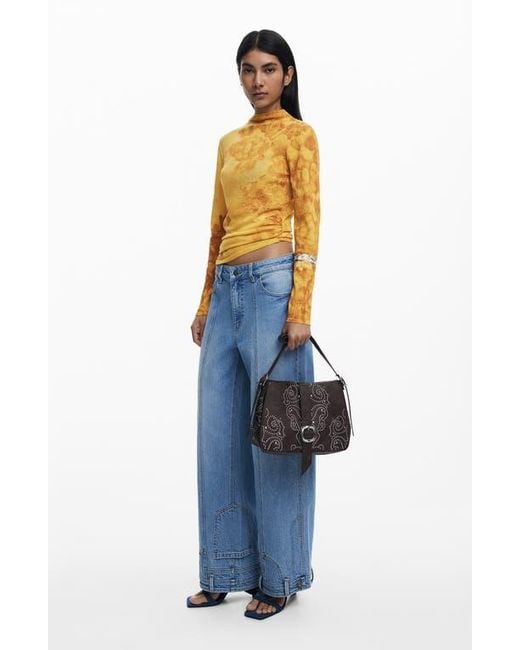 Desigual Black Studded Faux Leather Crossbody Bag