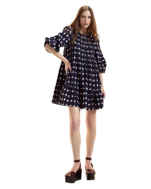 Cynthia Rowley Blue Pintuck Mini Dress