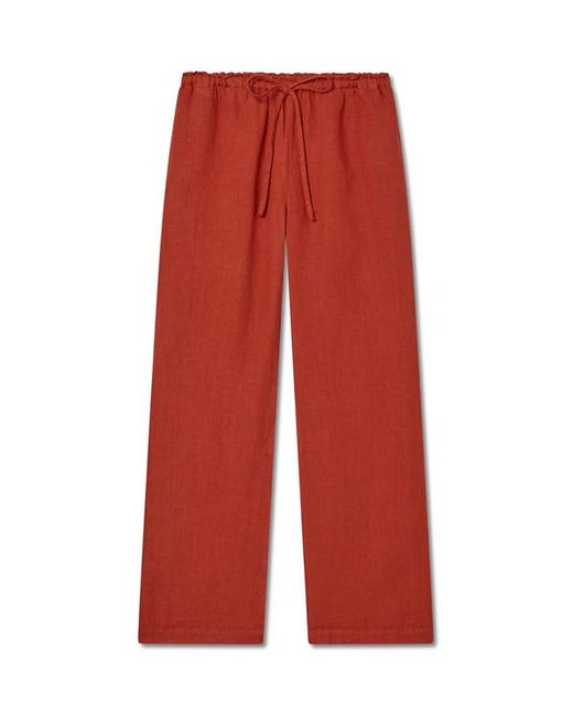 VIR VITA Red Delphine Linen Pant