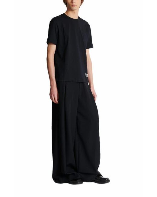 Balmain Black Small Stamp Printed T-Shirt for men