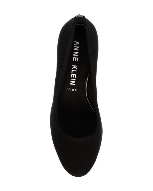 Anne Klein Black Castana Round Toe Block Heel Pump