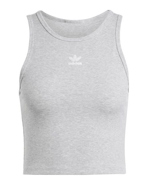 Adidas Originals Blue Essentials Lifestyle Rib Crop Tank Top