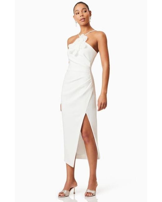 cos asymmetric paneled denim midi dress Levina Asymmetric Floral Ruffle Maxi Dress main image 0