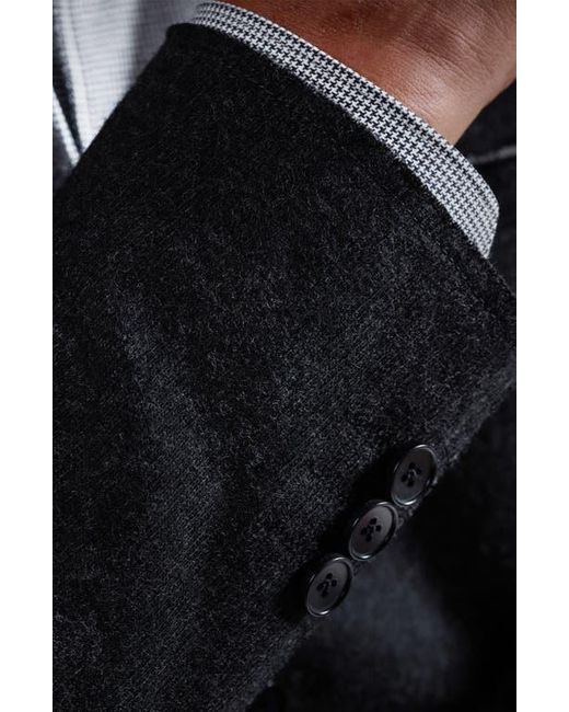 Bugatchi Black Wool Blend Laser Cut Blazer for men