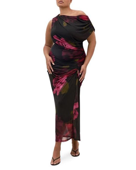 city chic red floral dress City Chic Ashley Floral Faux Wrap Maxi Dress In Red Power Poppy