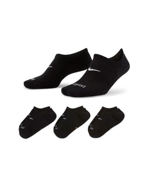 Nike Black 3-Pack Everyday Plus No-Show Socks