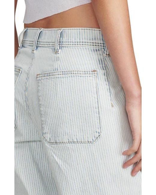 Lucky Brand Blue Stripe High Waist Wide Leg Jeans