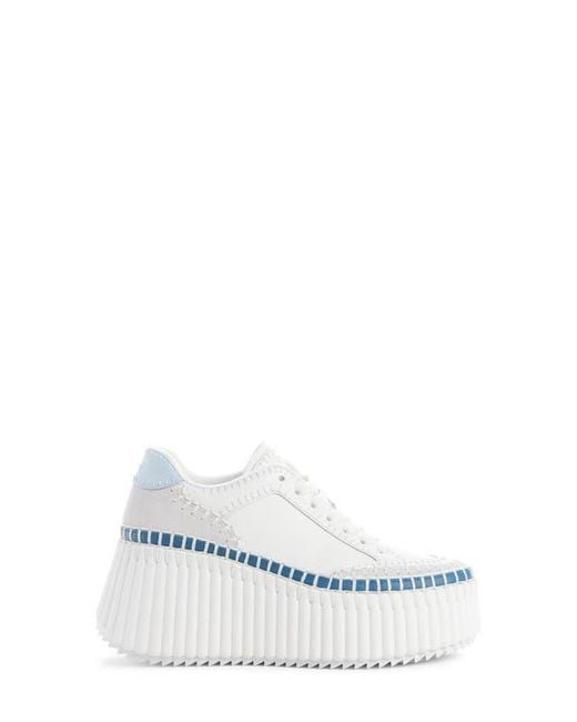 Chloé White Nama Platform Sneaker