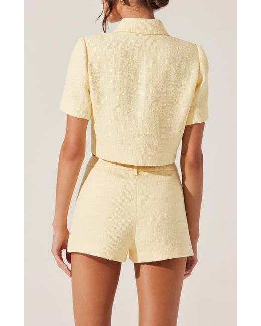Astr White Eaton Tweed Shorts