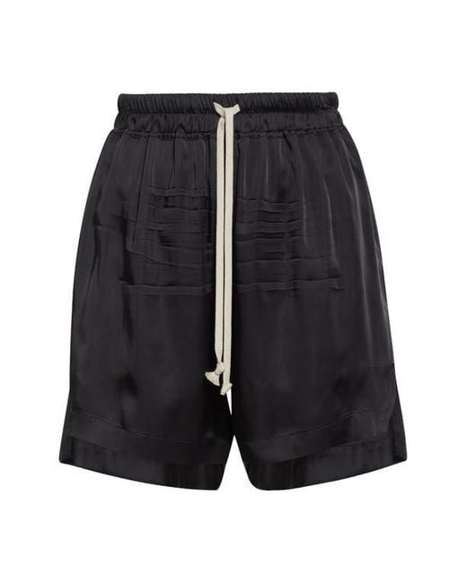 【送料&関税込】Rick Owens Hollywood Boxers In Silk Black Hollywood Boxer Swim Shorts by Rick Owens on Sale