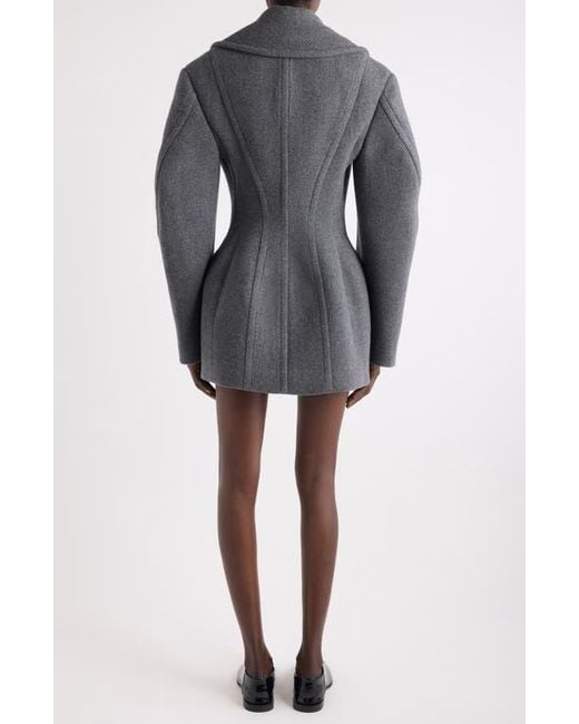 Givenchy Gray Double Breasted Wool Blend Peacoat
