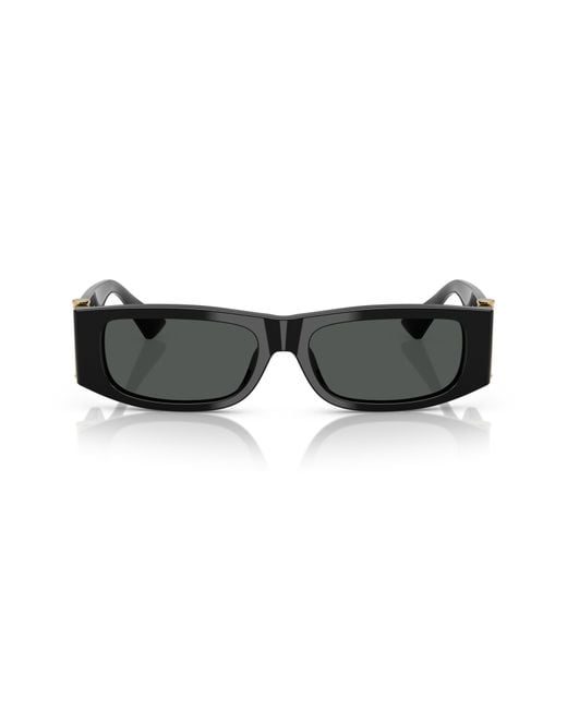 Versace Black 55Mm Rectangular Sunglasses for men