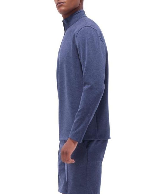 Bugatchi Blue Quarter Zip Performance Pullover for men