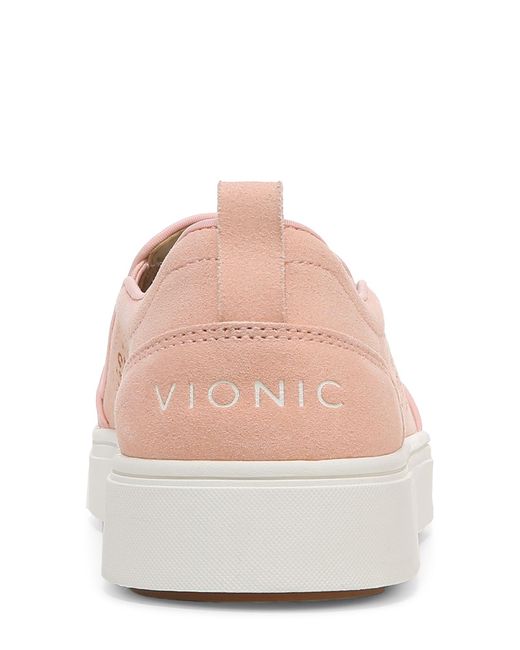 Vionic Pink Kimmie Perforated Suede Slip-on Sneaker