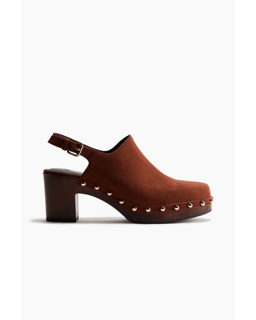 H&M Brown Heeled Clogs
