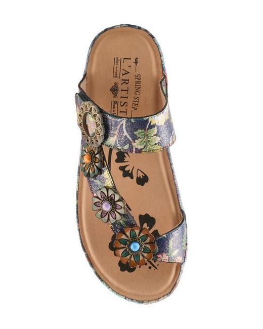 Spring Step White Blissbloom Platform Wedge Flip Flop