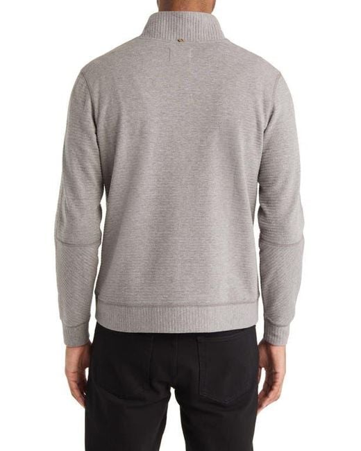 Billy Reid Gray Quilted Half Zip Pullover for men
