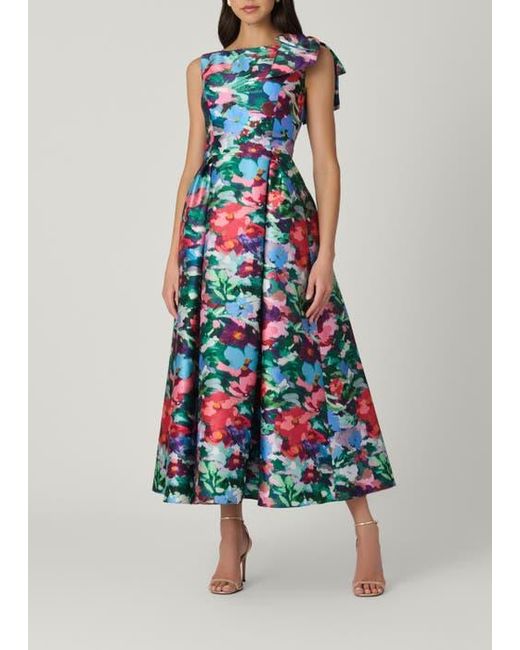 Shoshanna Blue Midnight Eleanor Gancalo Floral Dress