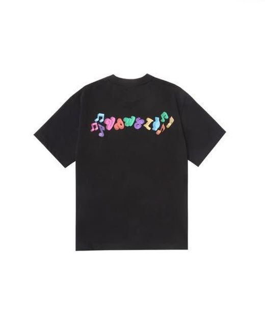 vowels Black 3D Tee for men