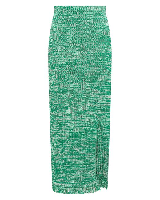 Diane von Furstenberg Green Emmie Cotton Midi Sweater Skirt