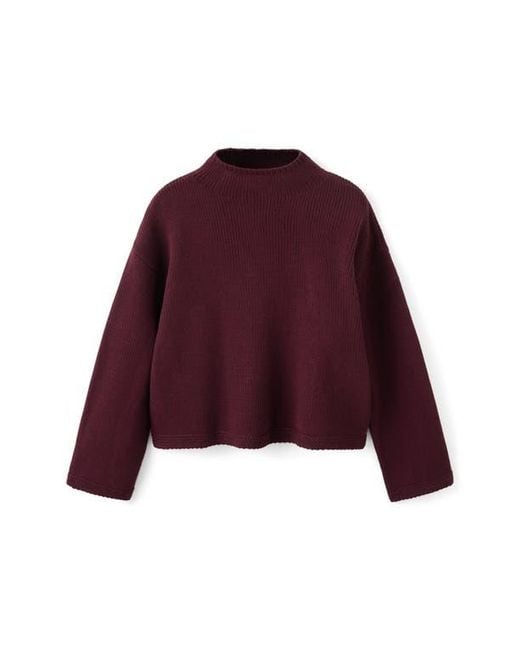 Mango Red Mock Neck Sweater