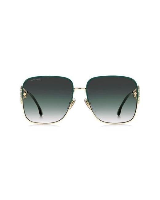 Etro Green 61Mm Gradient Square Sunglasses